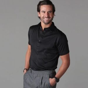 Collars & Co Dress Collar Polo  Size  Medium Black